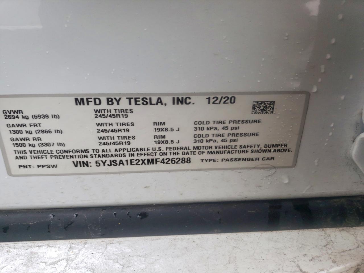 2021 TESLA MODEL S