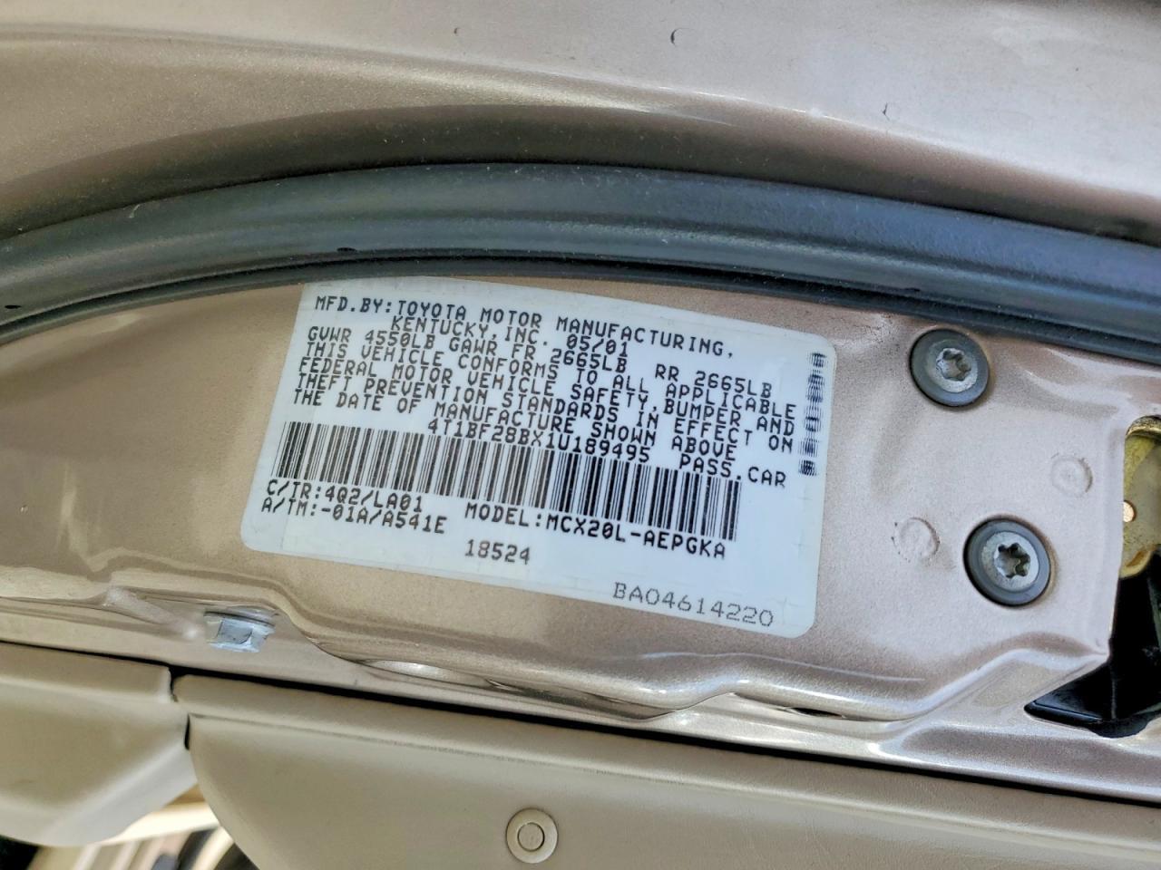 2001 TOYOTA Avalon