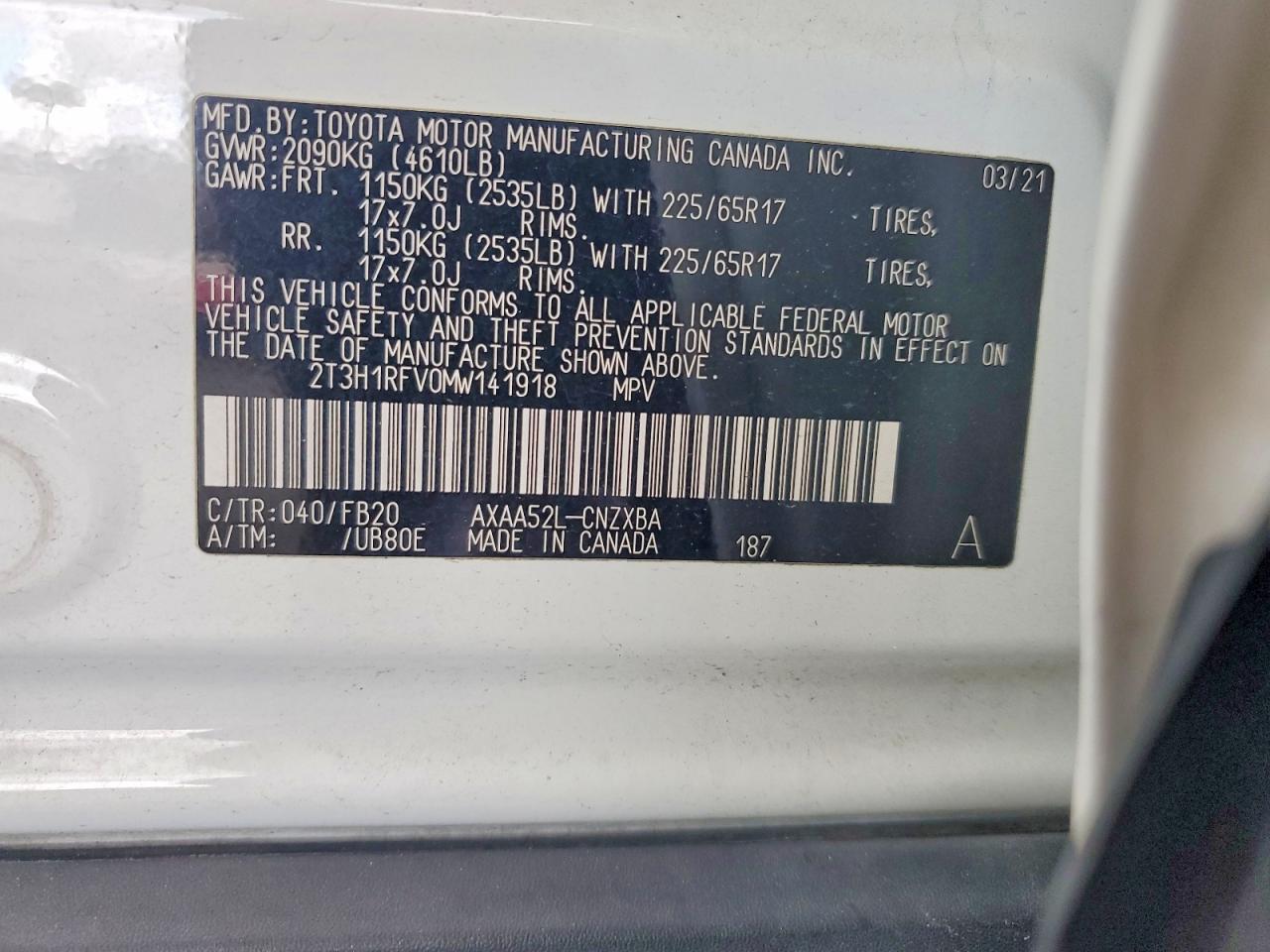 2021 TOYOTA RAV4