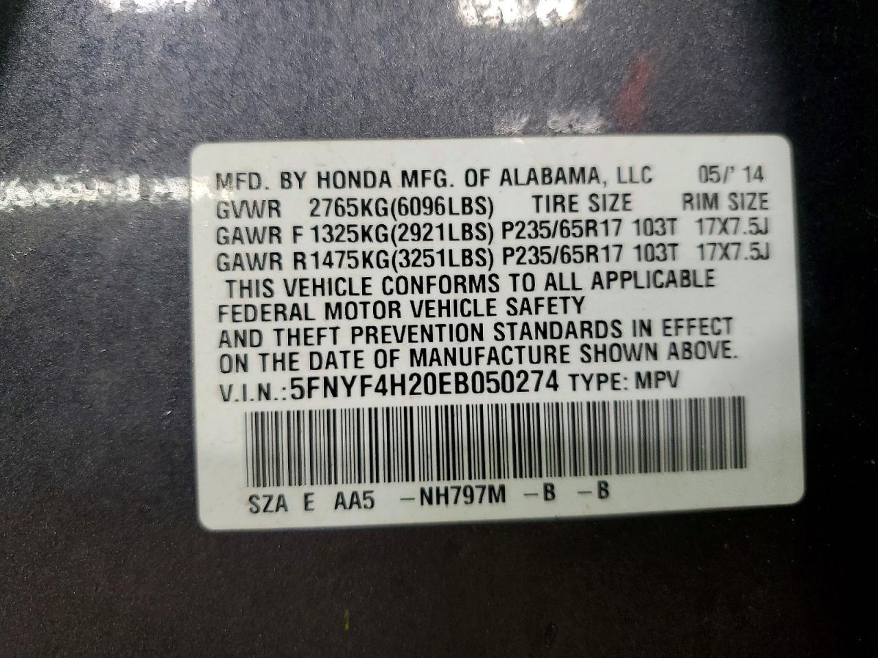 2014 HONDA PILOT