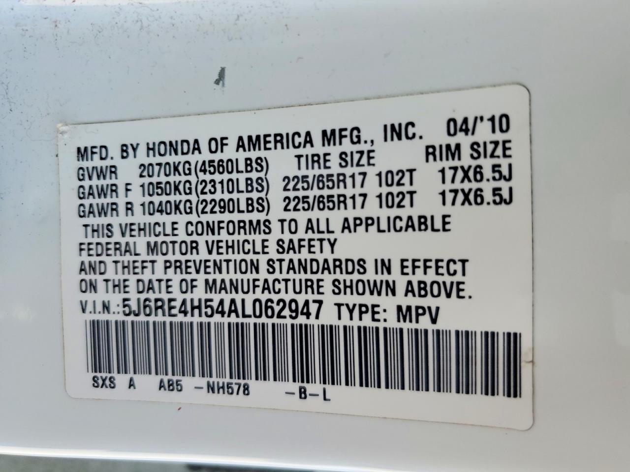 2010 Hond Cr-V