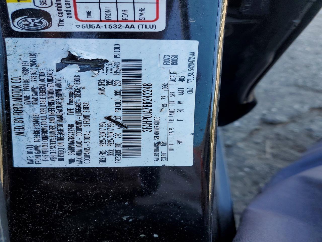2011 FORD FUSION