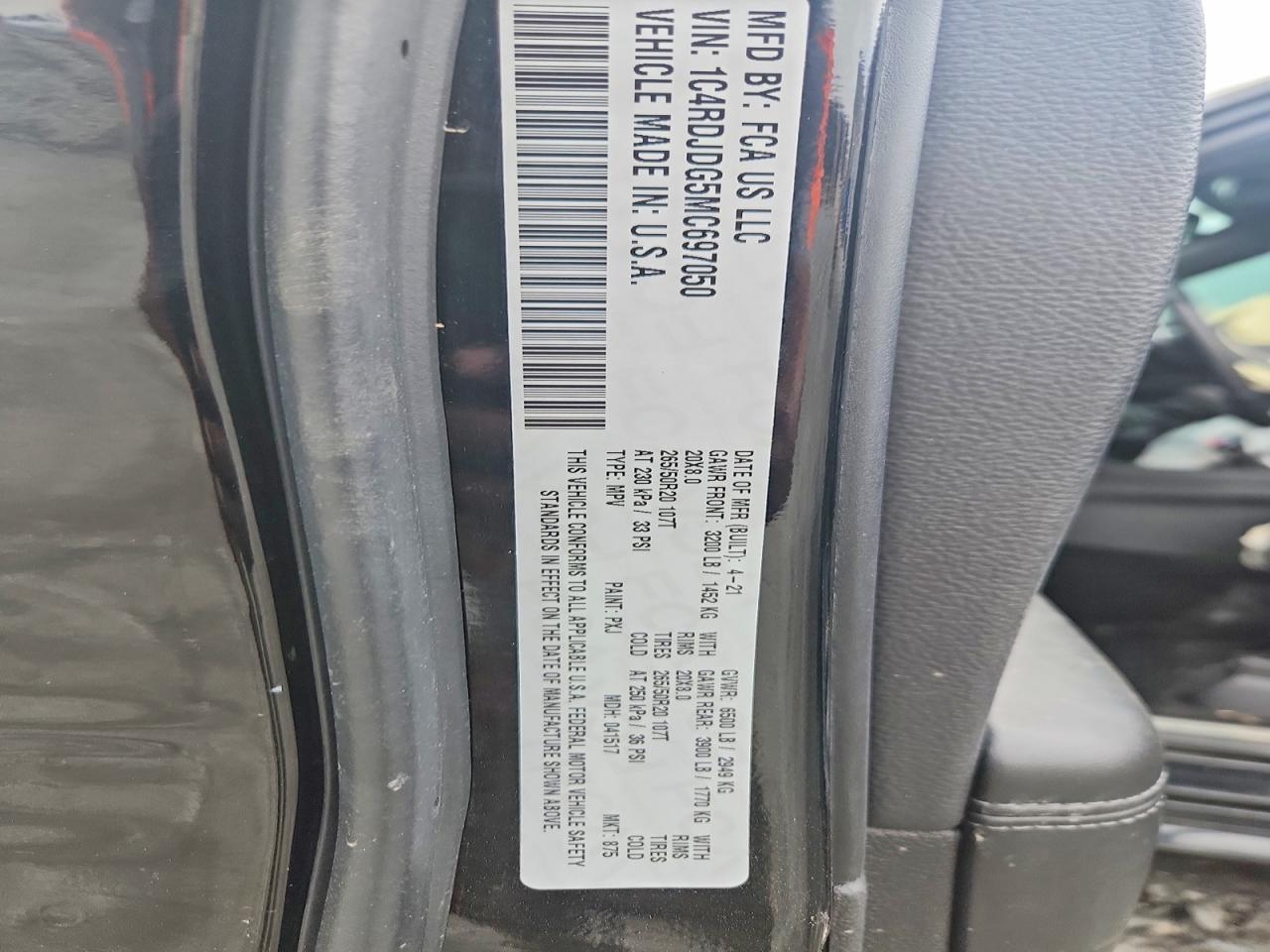 2021 DODGE DURANGO