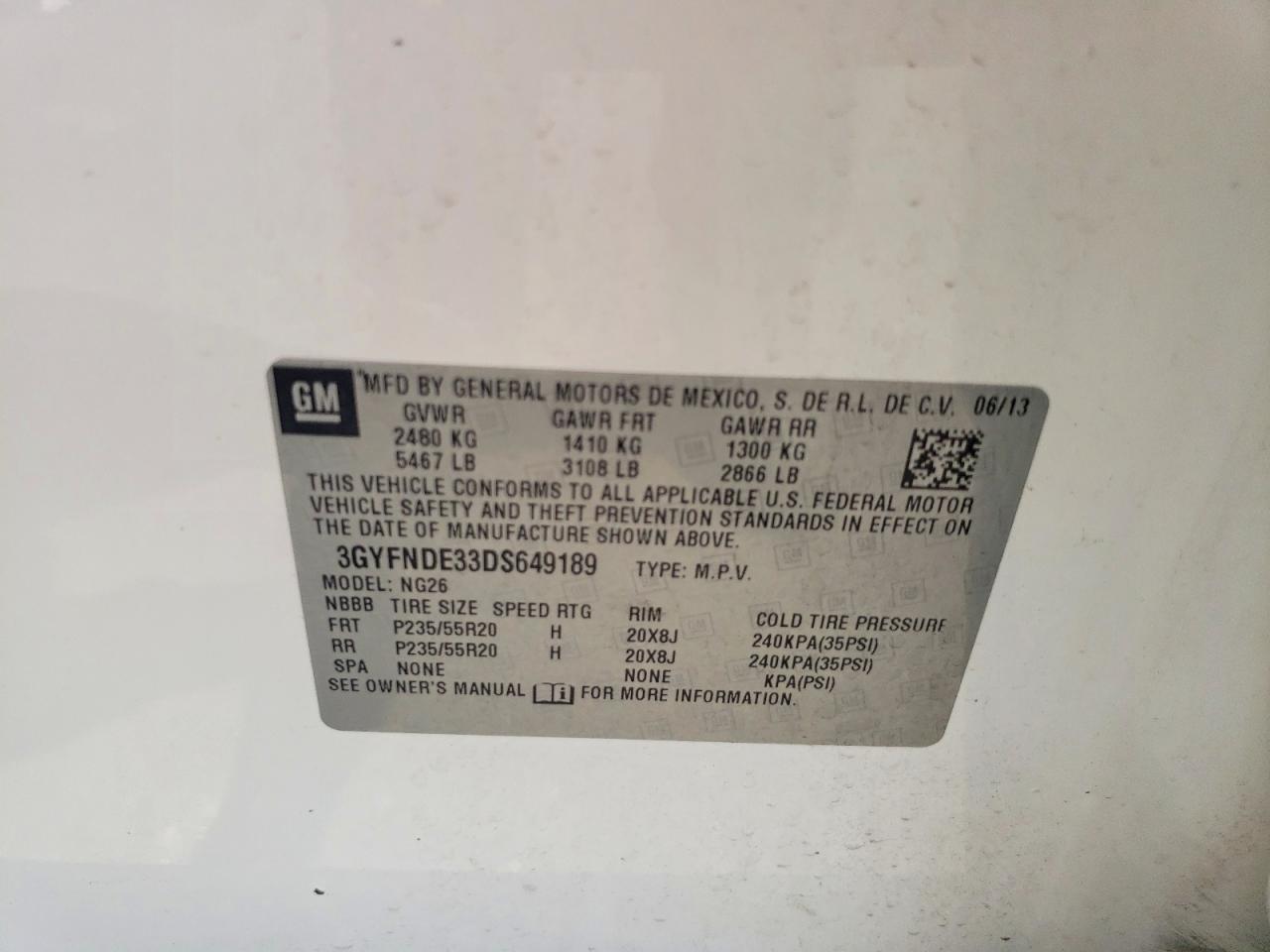 2013 CADILLAC SRX