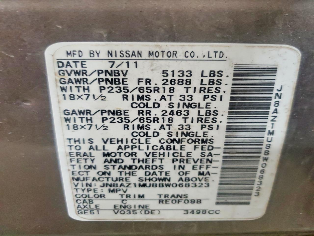 2011 NISSAN MURANO