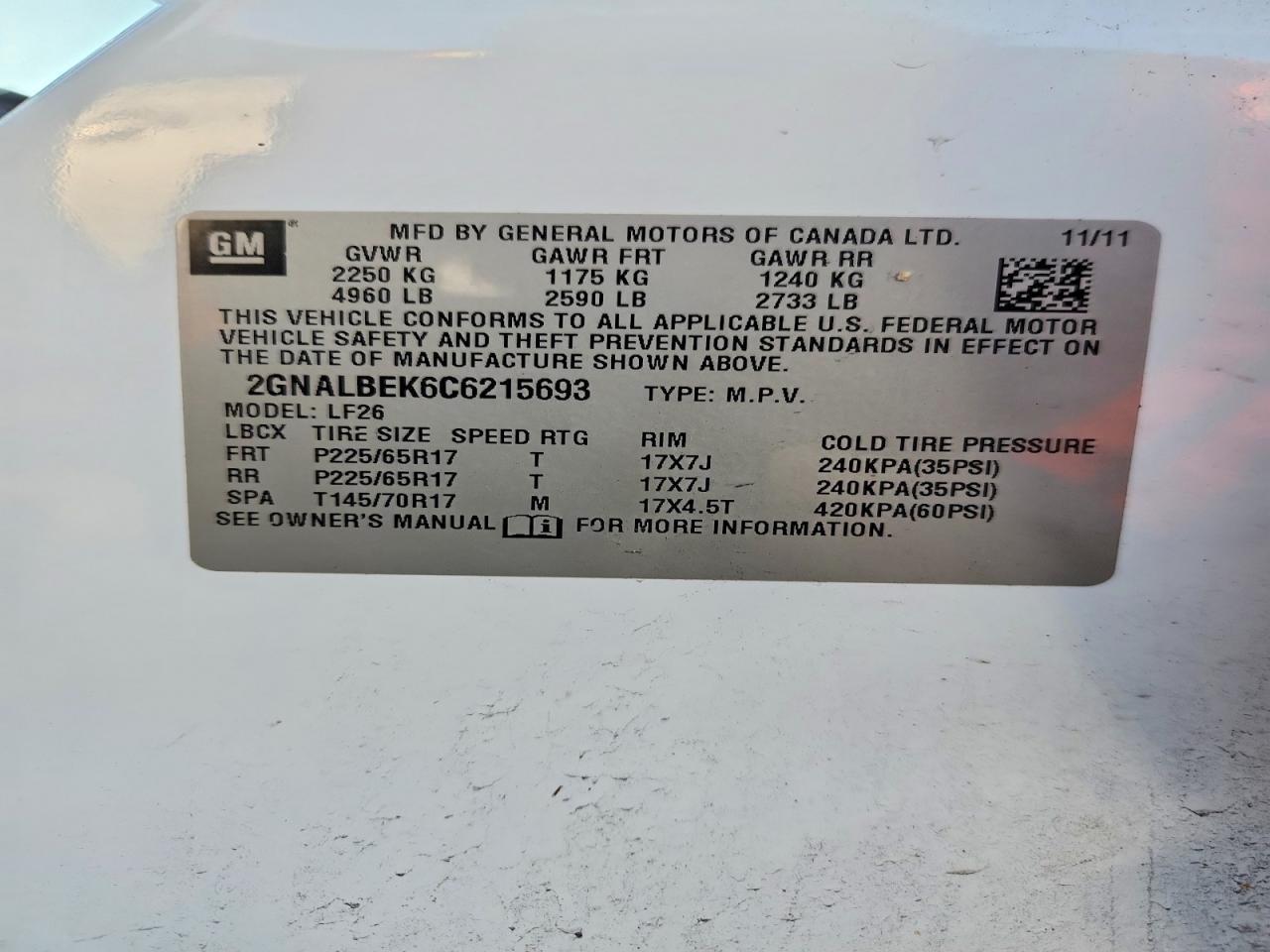 2012 CHEVROLET EQUINOX