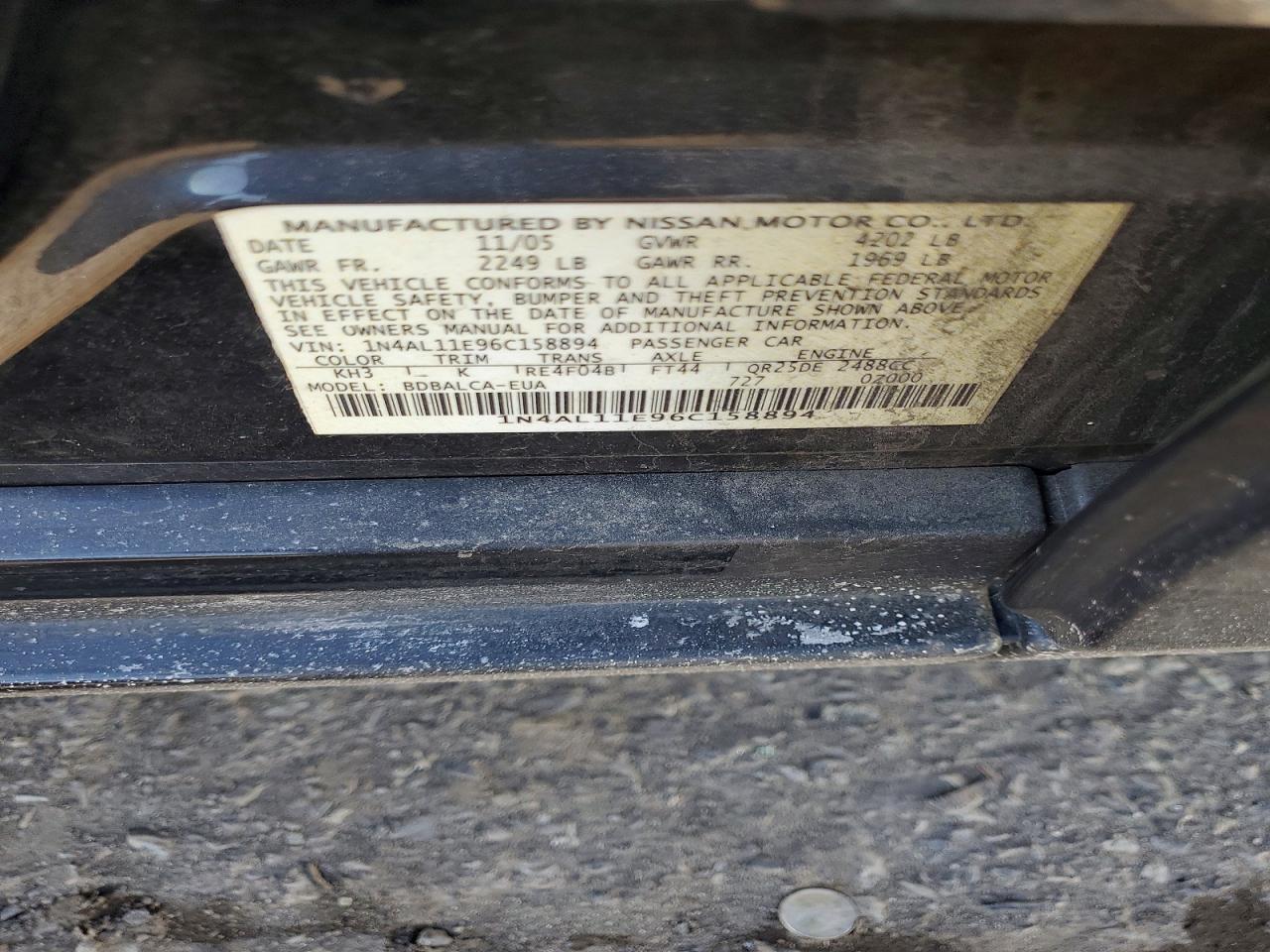 2006 NISSAN ALTIMA