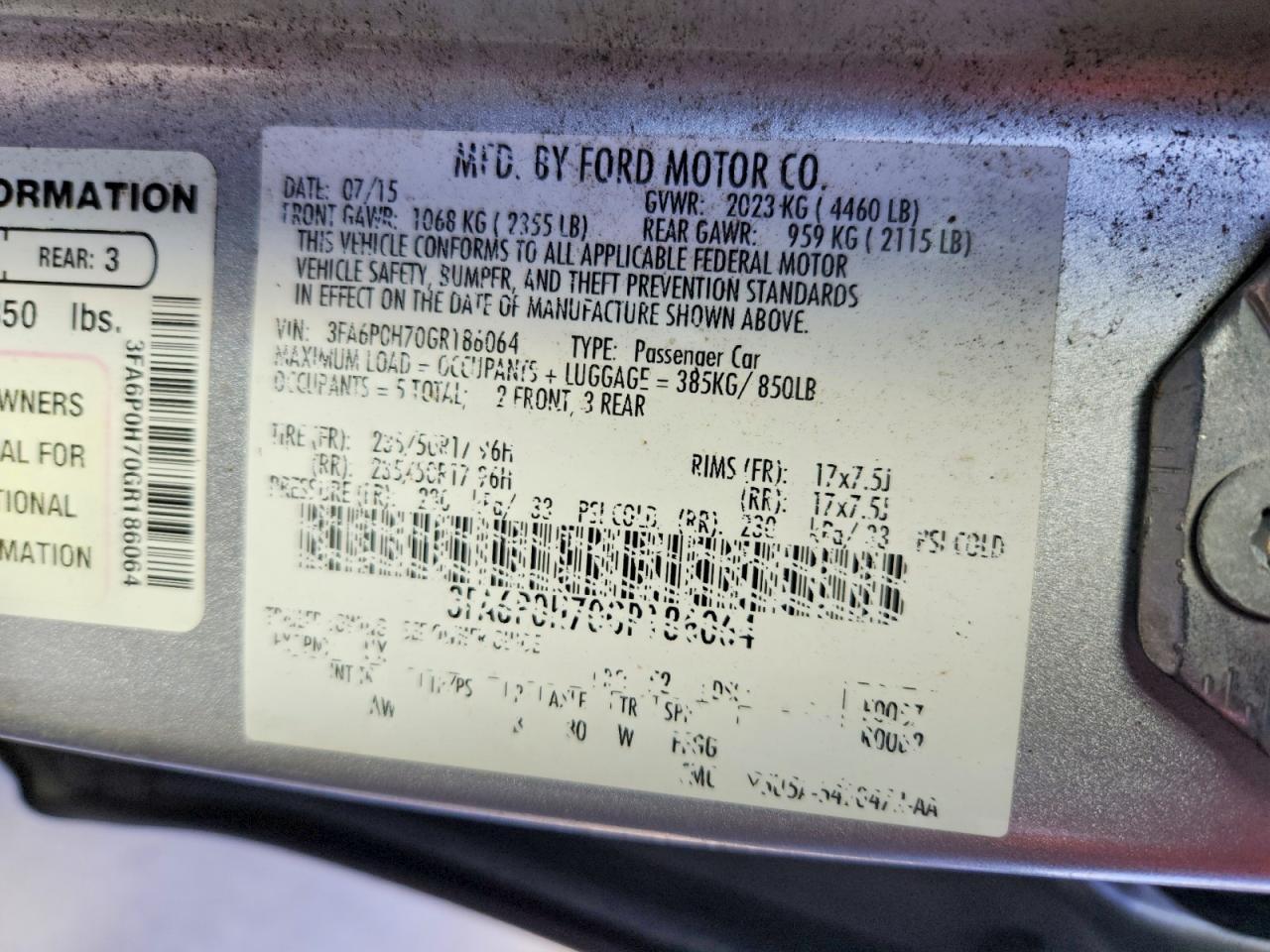 2016 FORD FUSION
