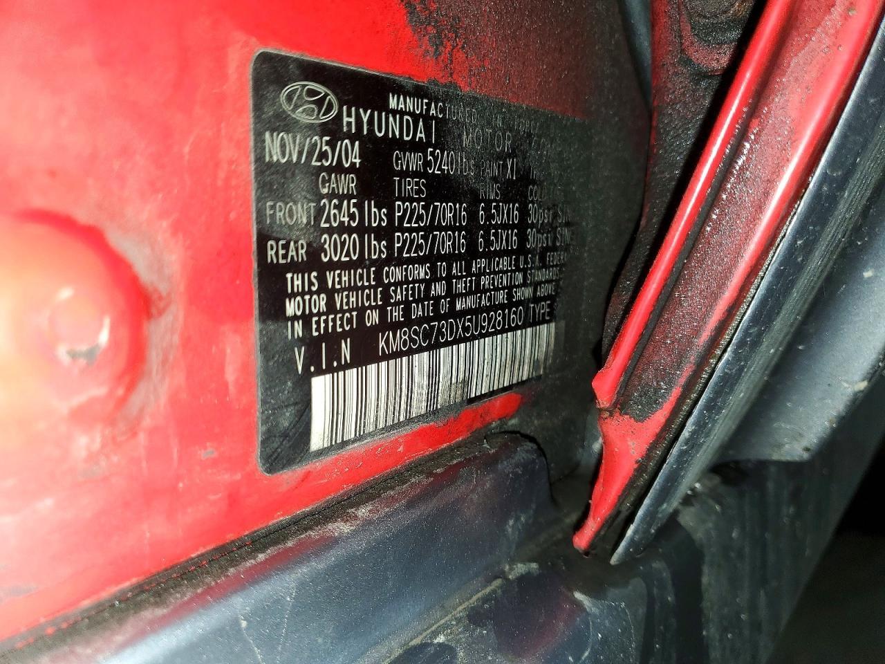 2005 HYUNDAI SANTA FE