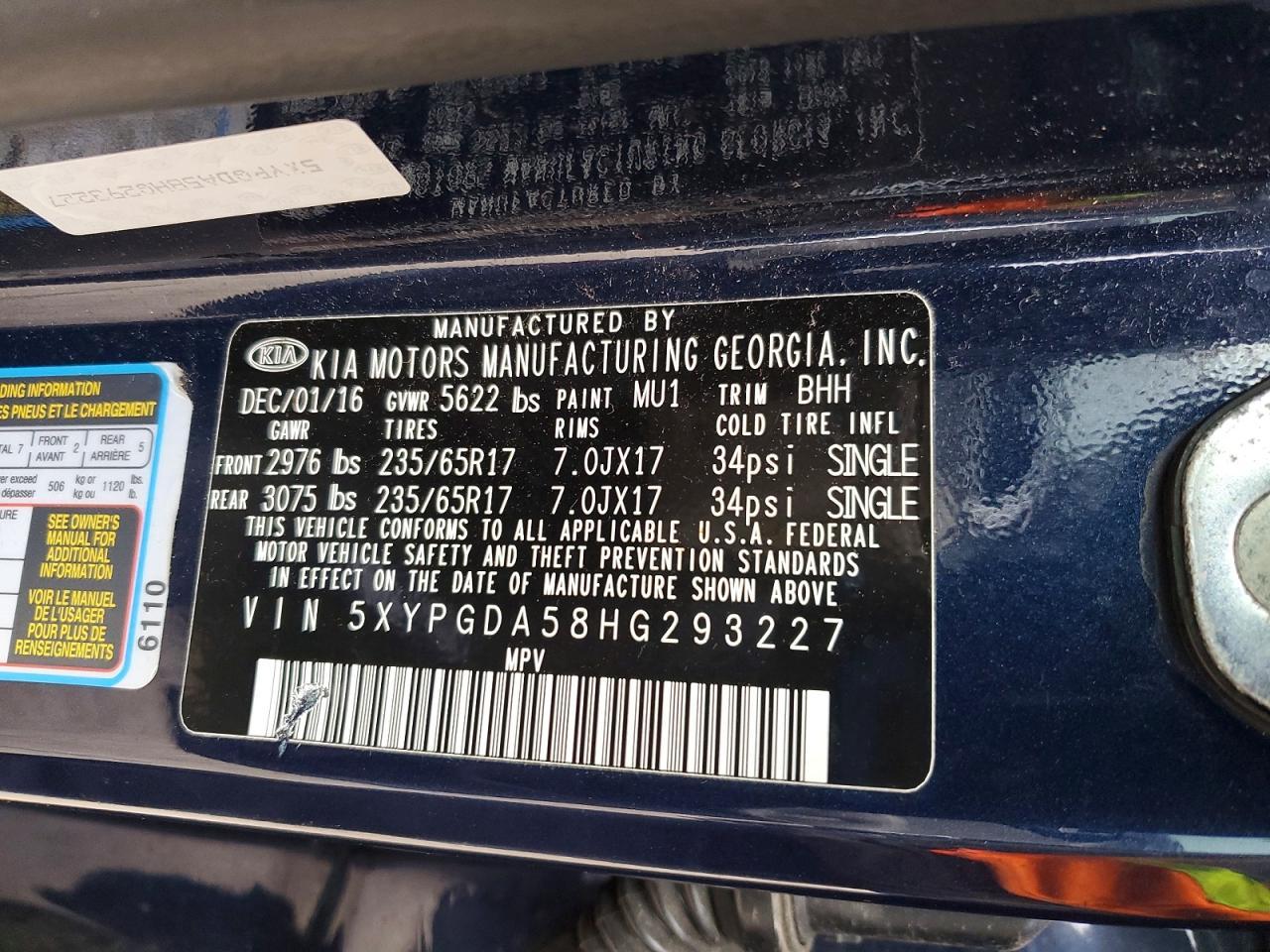 2017 KIA SORENTO