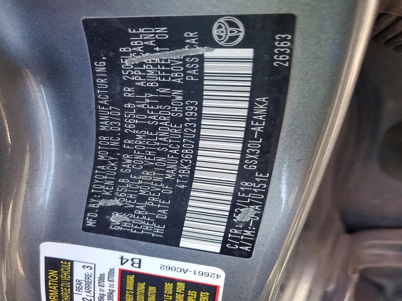 2007 TOYOTA Avalon