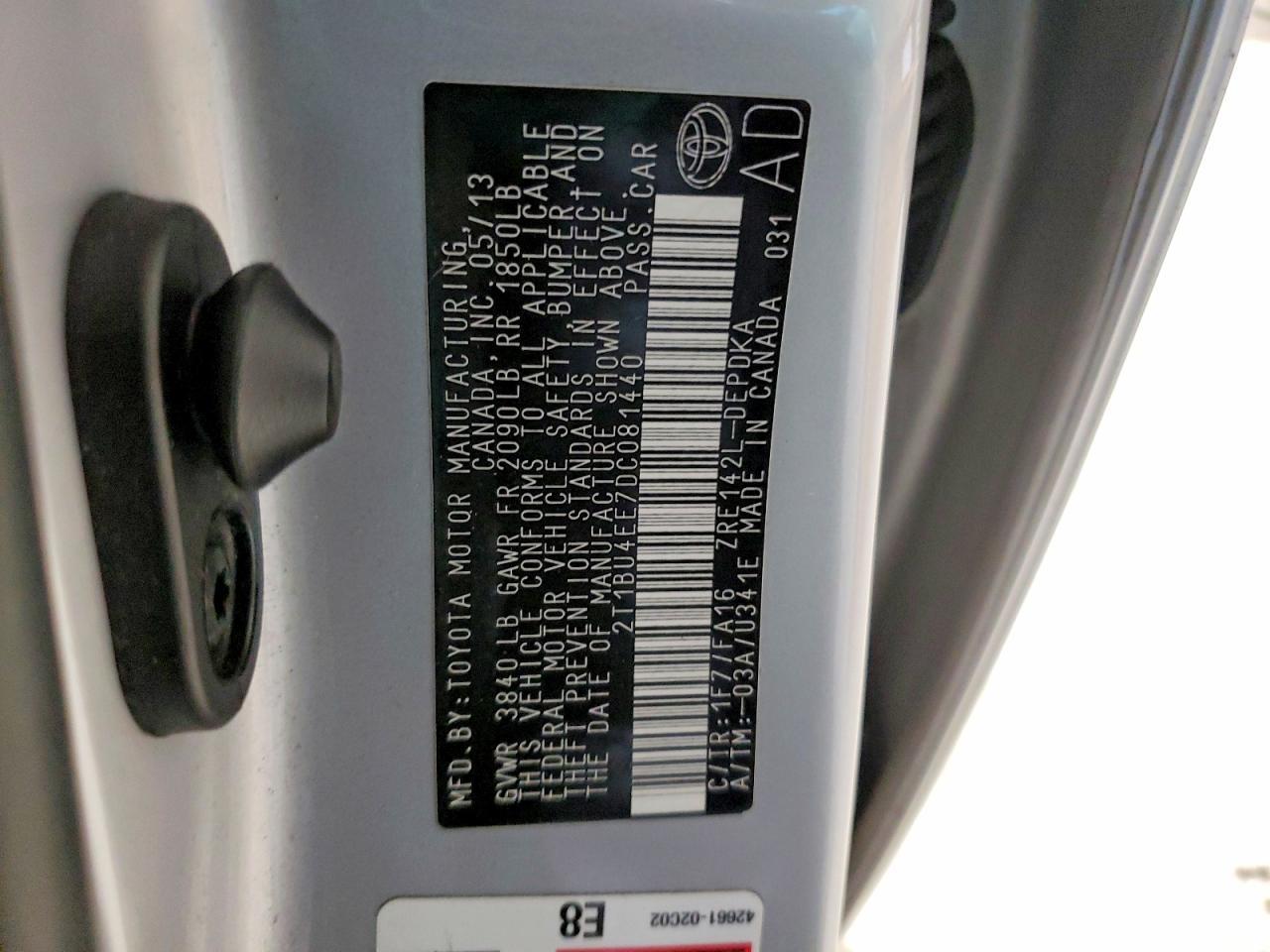 2013 TOYOTA COROLLA
