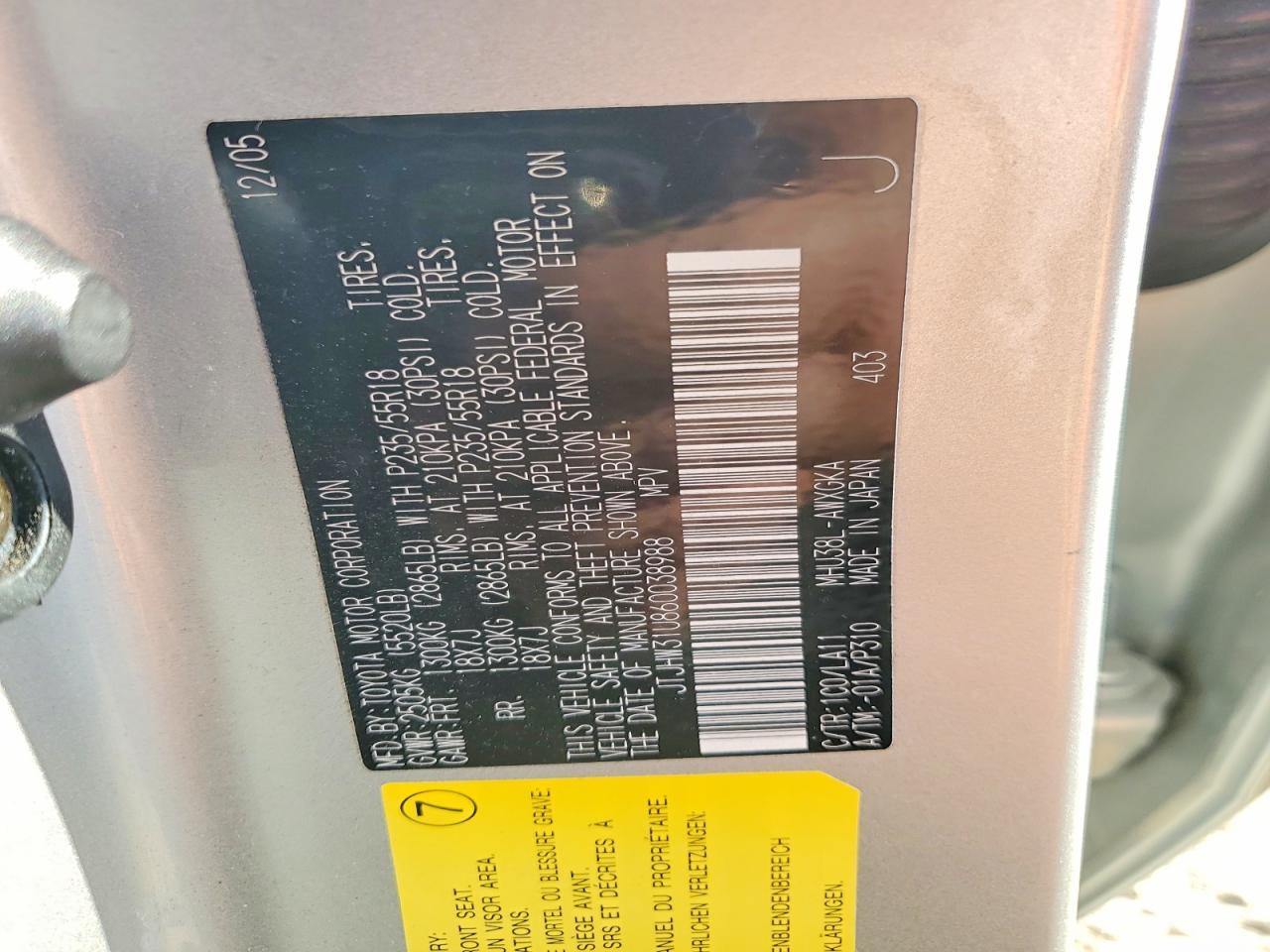 2006 LEXUS RX 400H