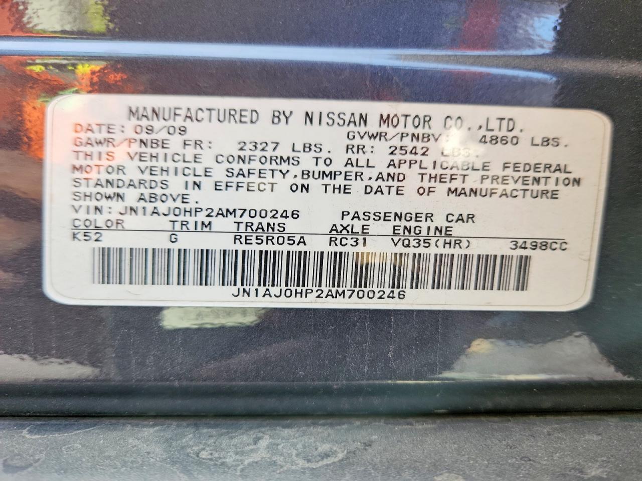 2010 INFINITI EX35