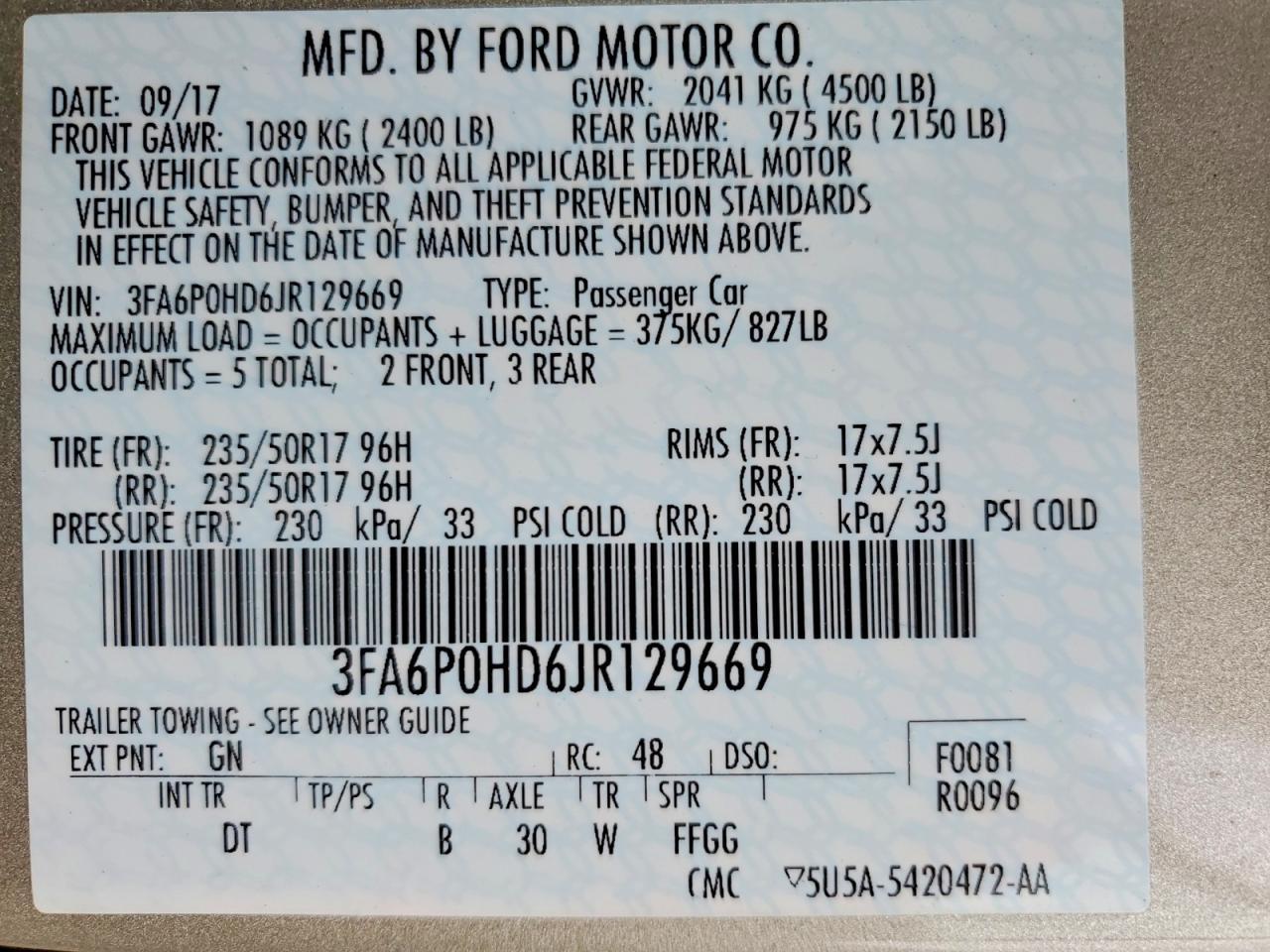 2018 FORD FUSION