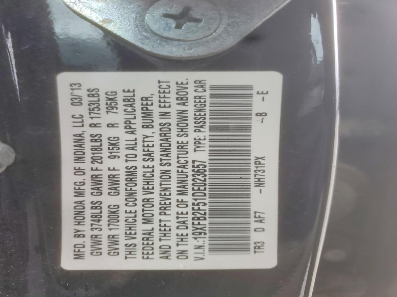 2013 HONDA CIVIC
