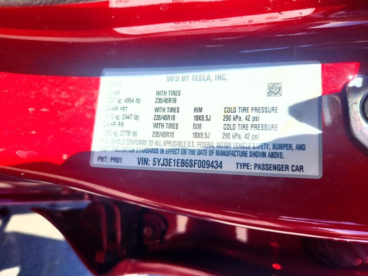 2025 TESLA MODEL 3