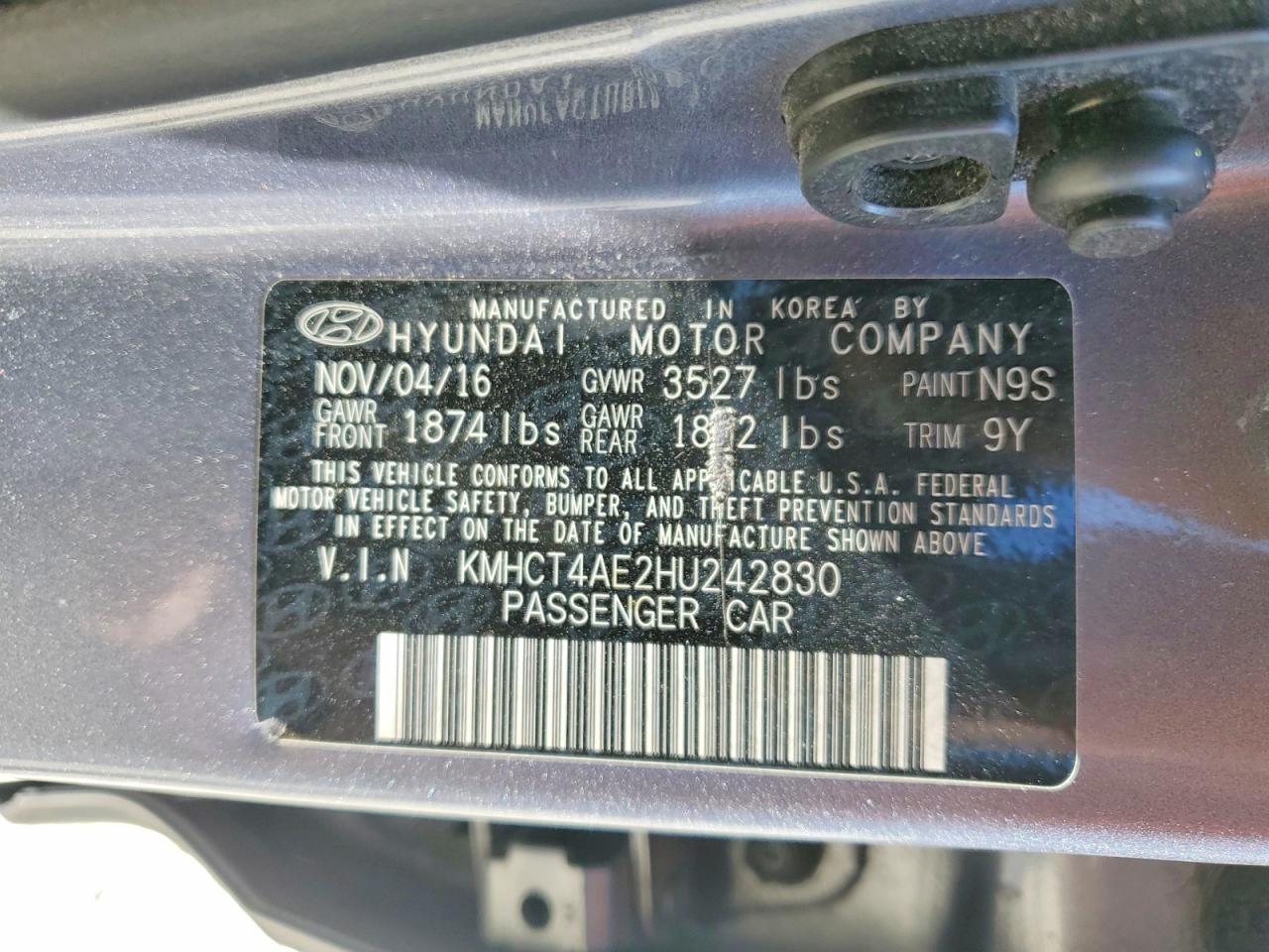 2017 HYUNDAI ACCENT