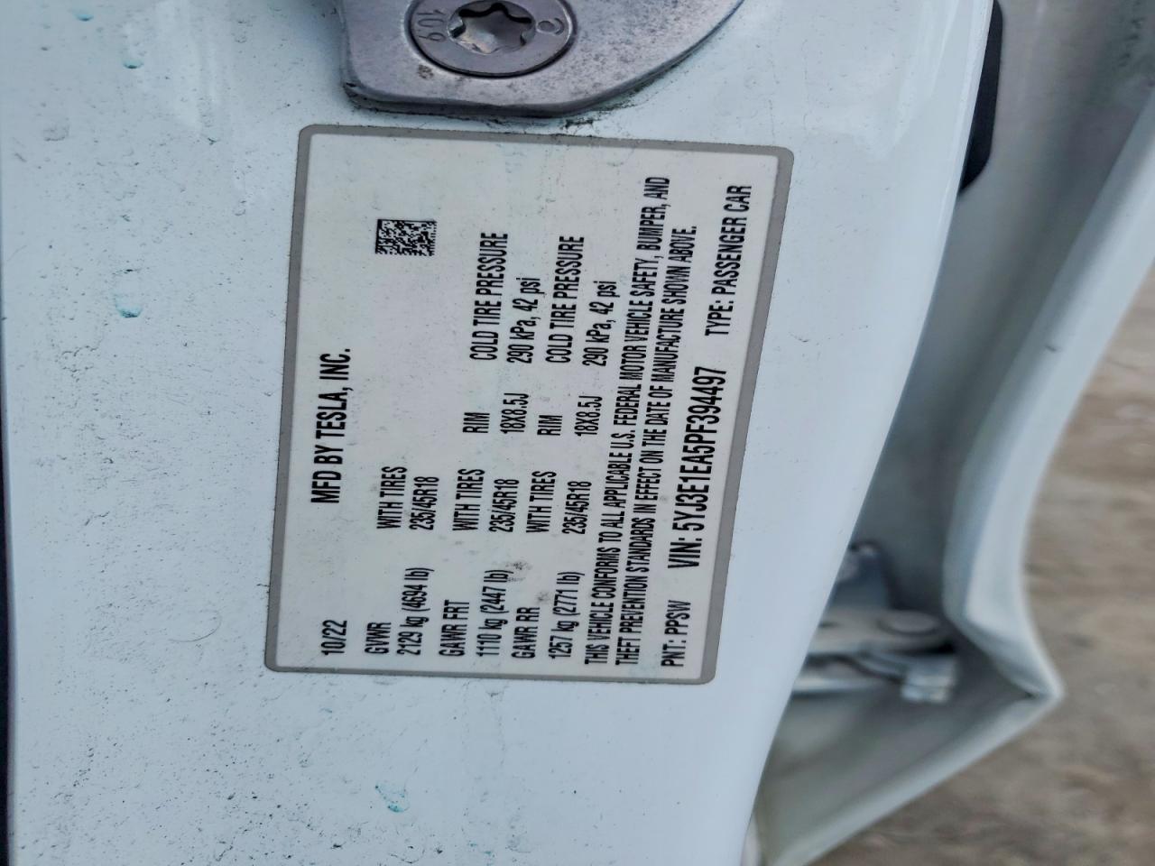 2023 TESLA MODEL 3