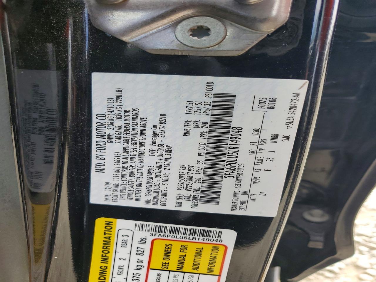 2020 FORD FUSION