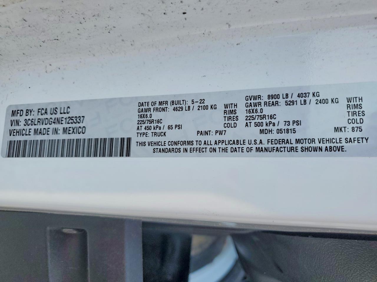 2022 RAM ProMaster 2500