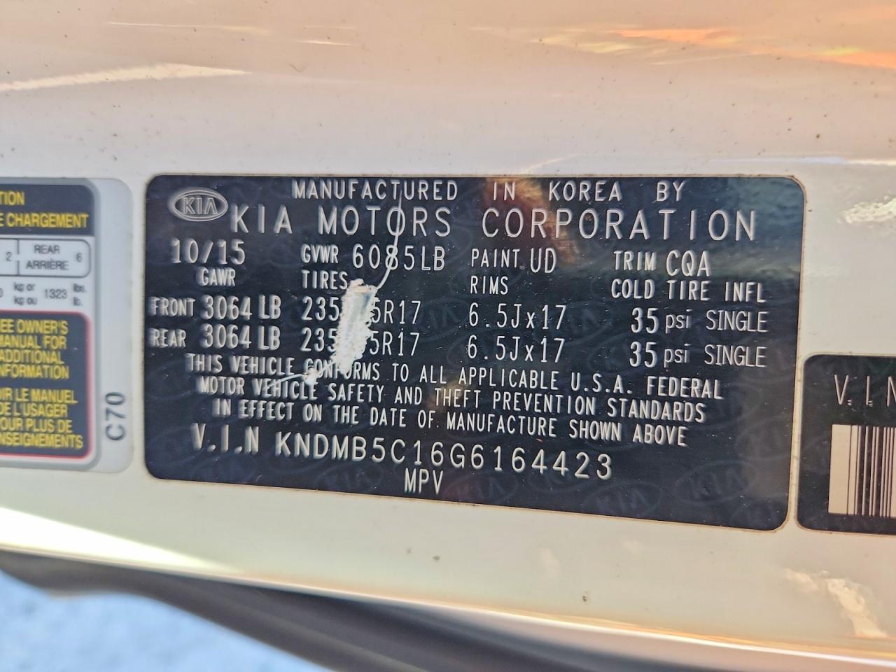 2016 KIA SEDONA