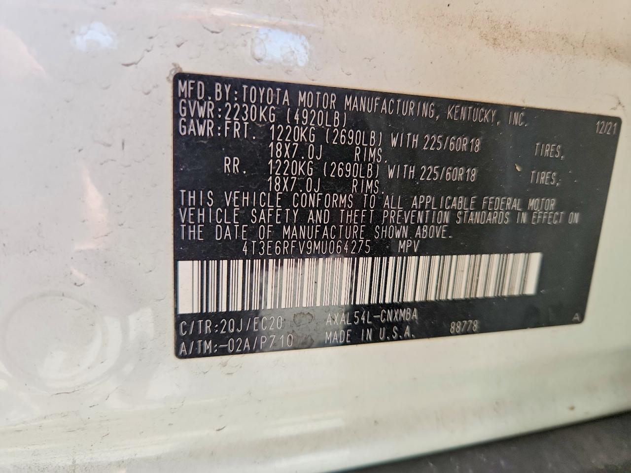 2021 TOYOTA RAV4