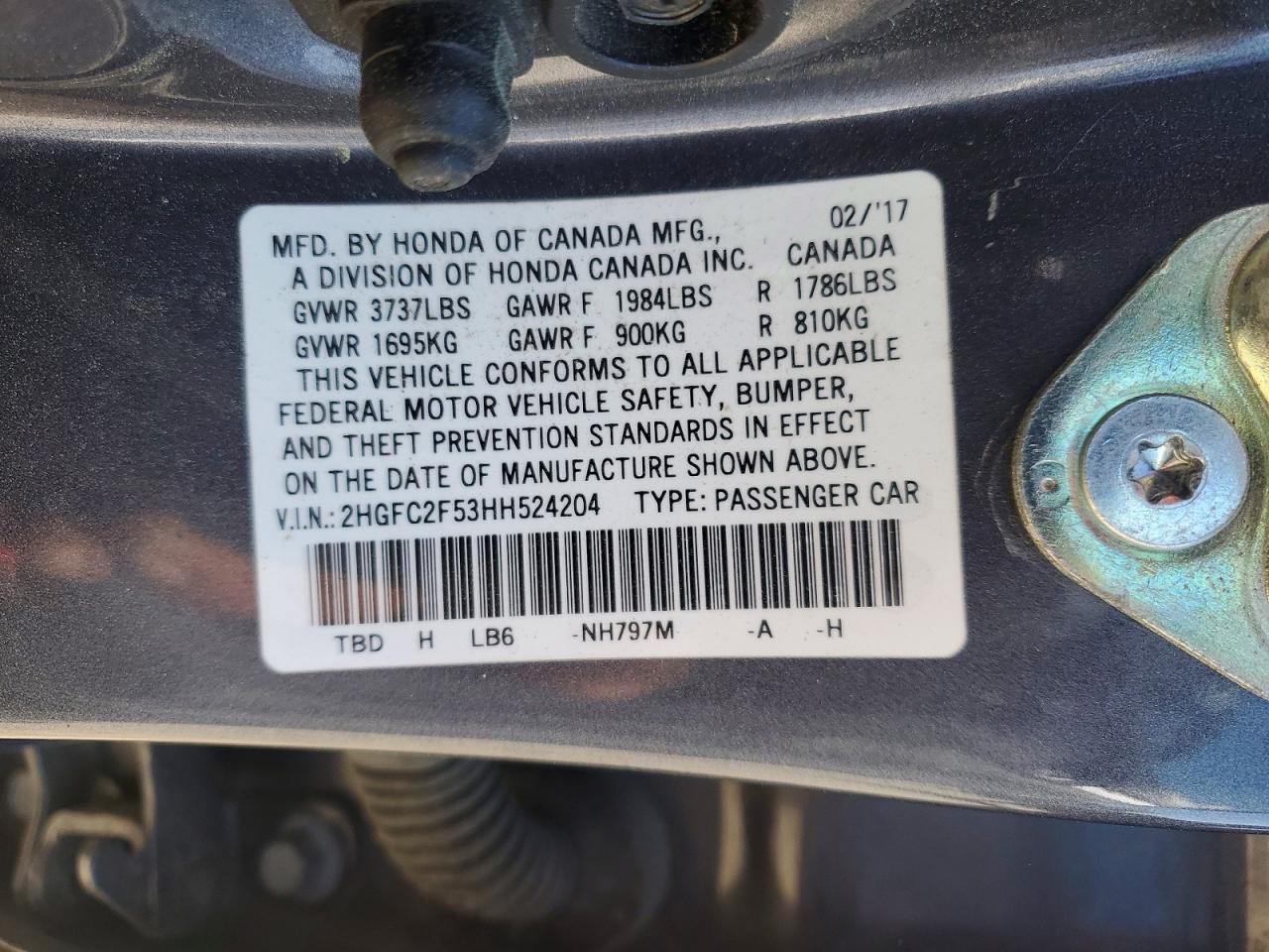 2017 HONDA CIVIC