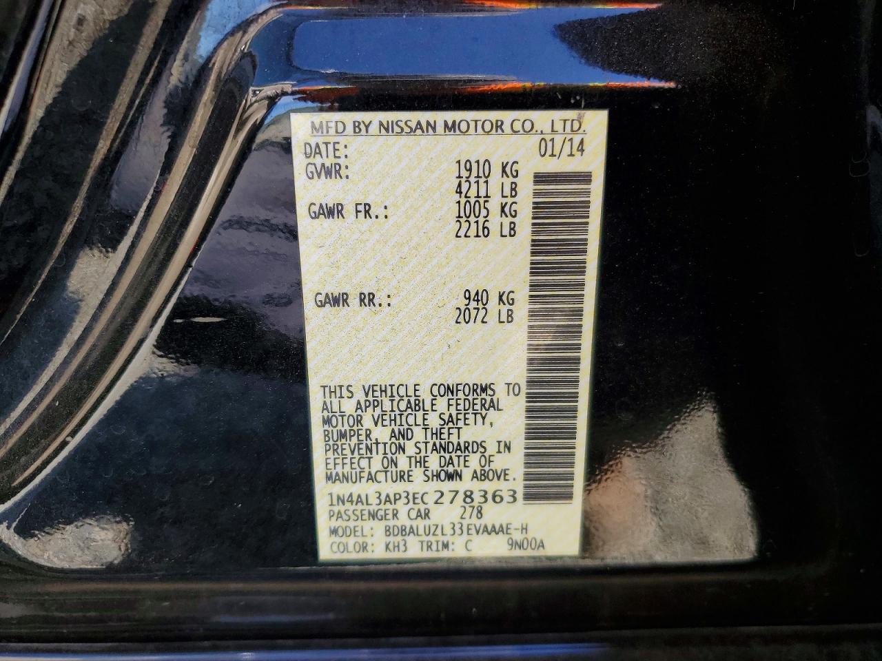 2014 NISSAN ALTIMA