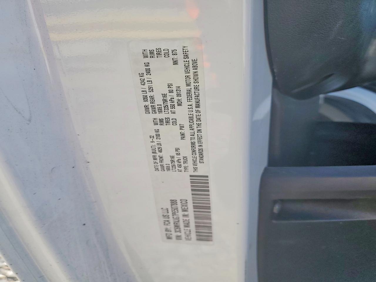 2023 RAM ProMaster 3500