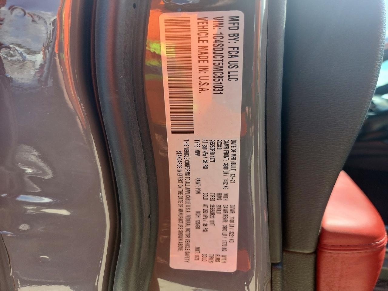 2021 DODGE DURANGO