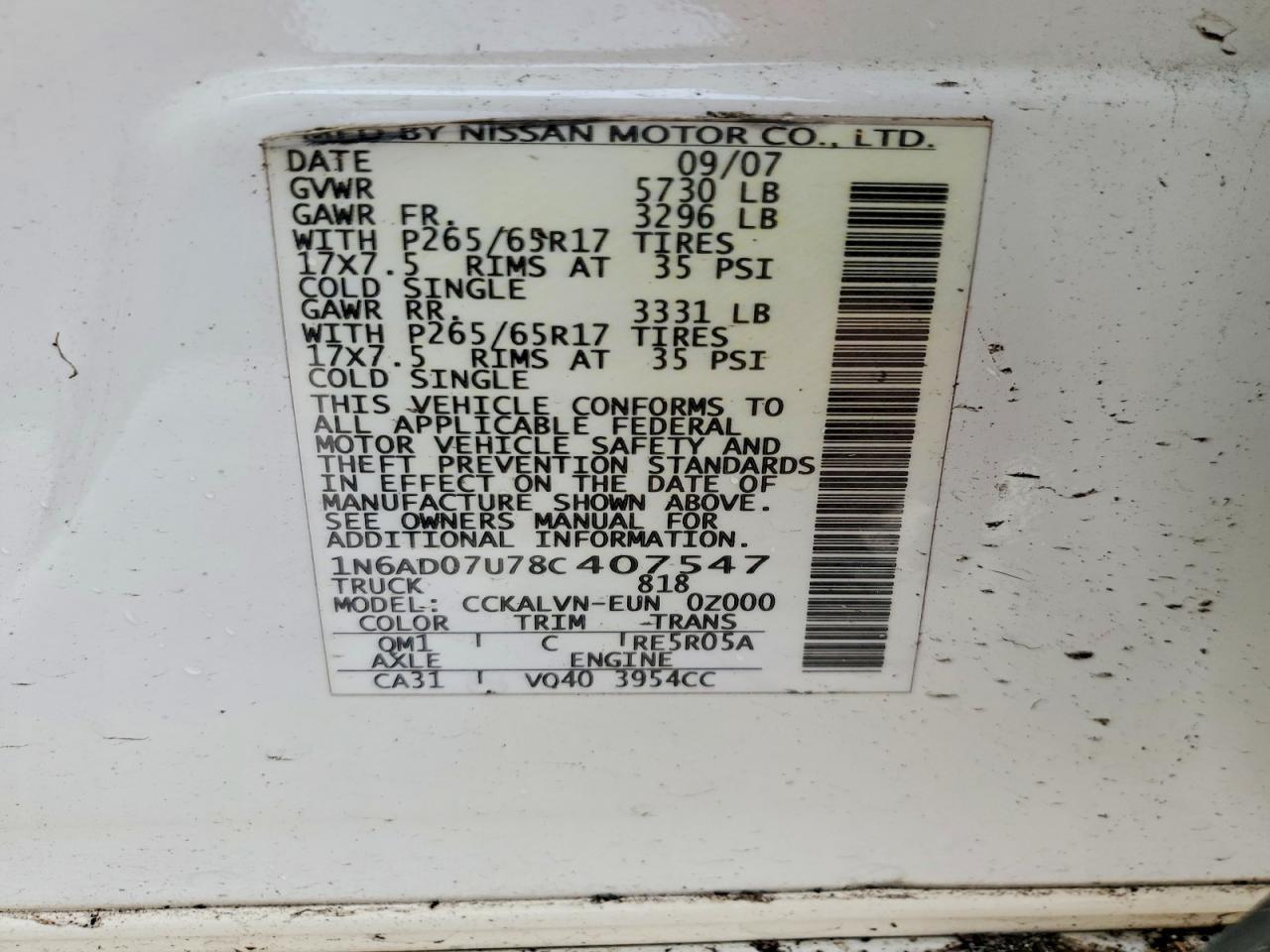 2008 NISSAN Frontier