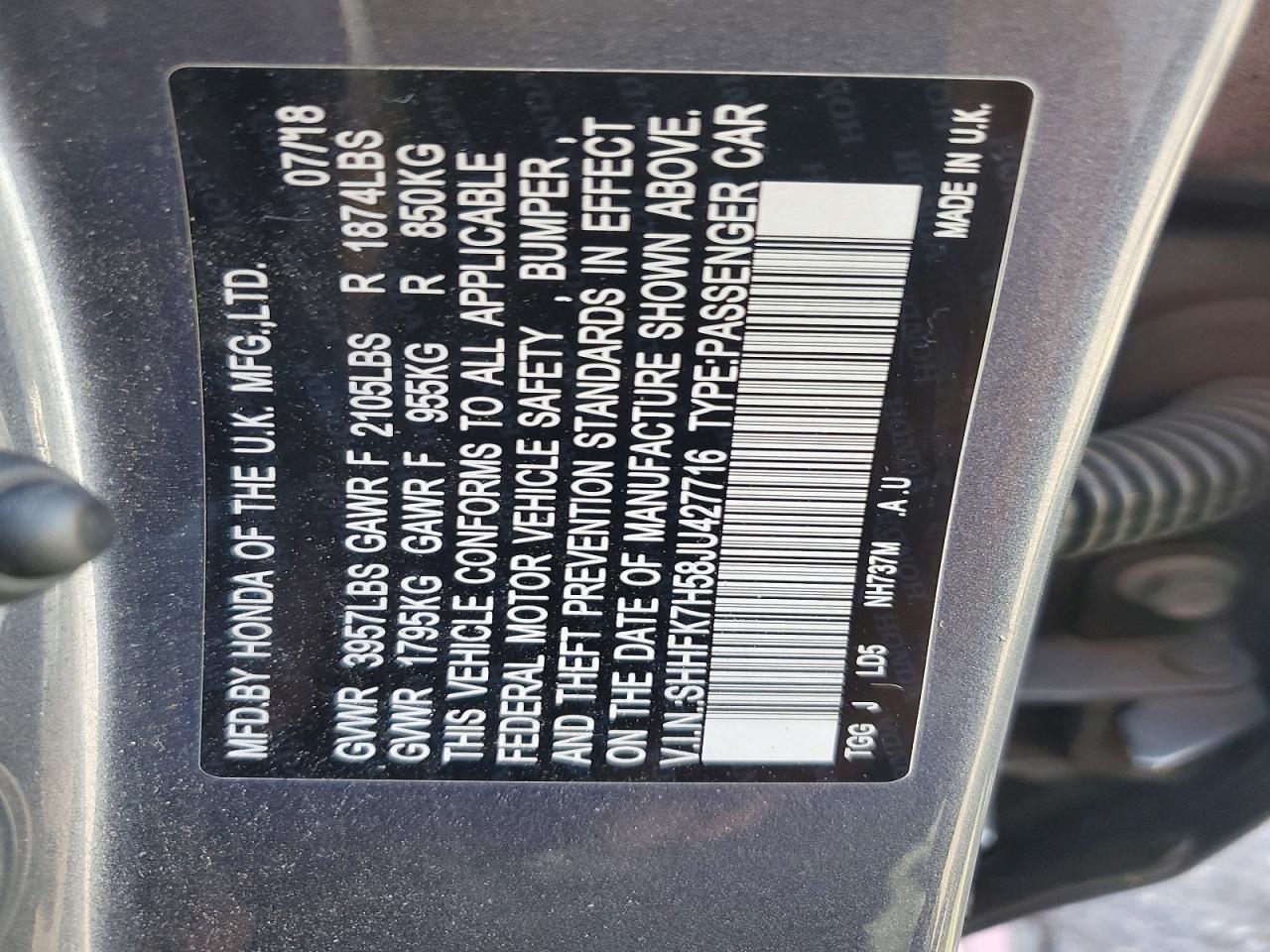 2018 HONDA CIVIC