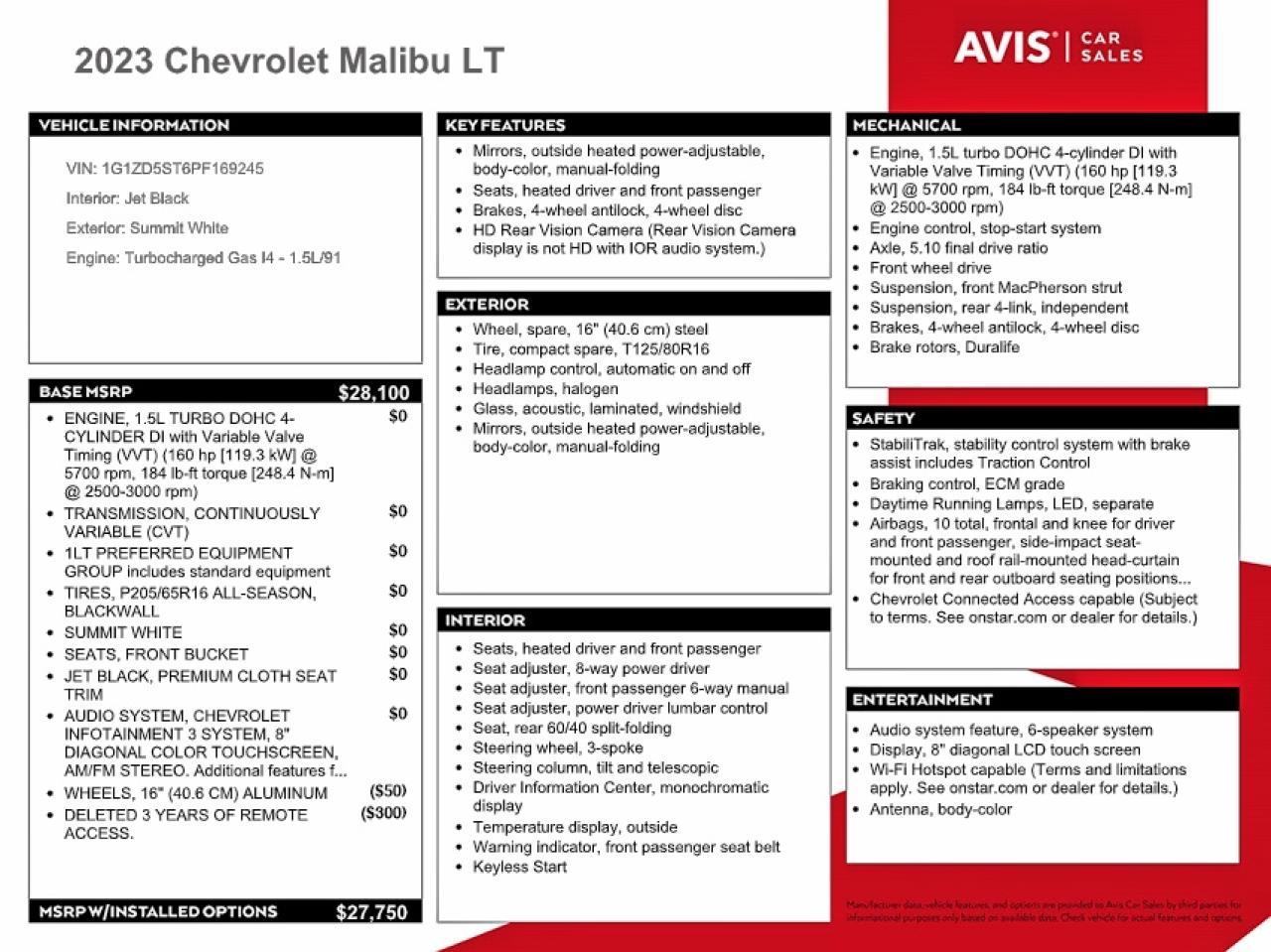 2023 CHEVROLET MALIBU