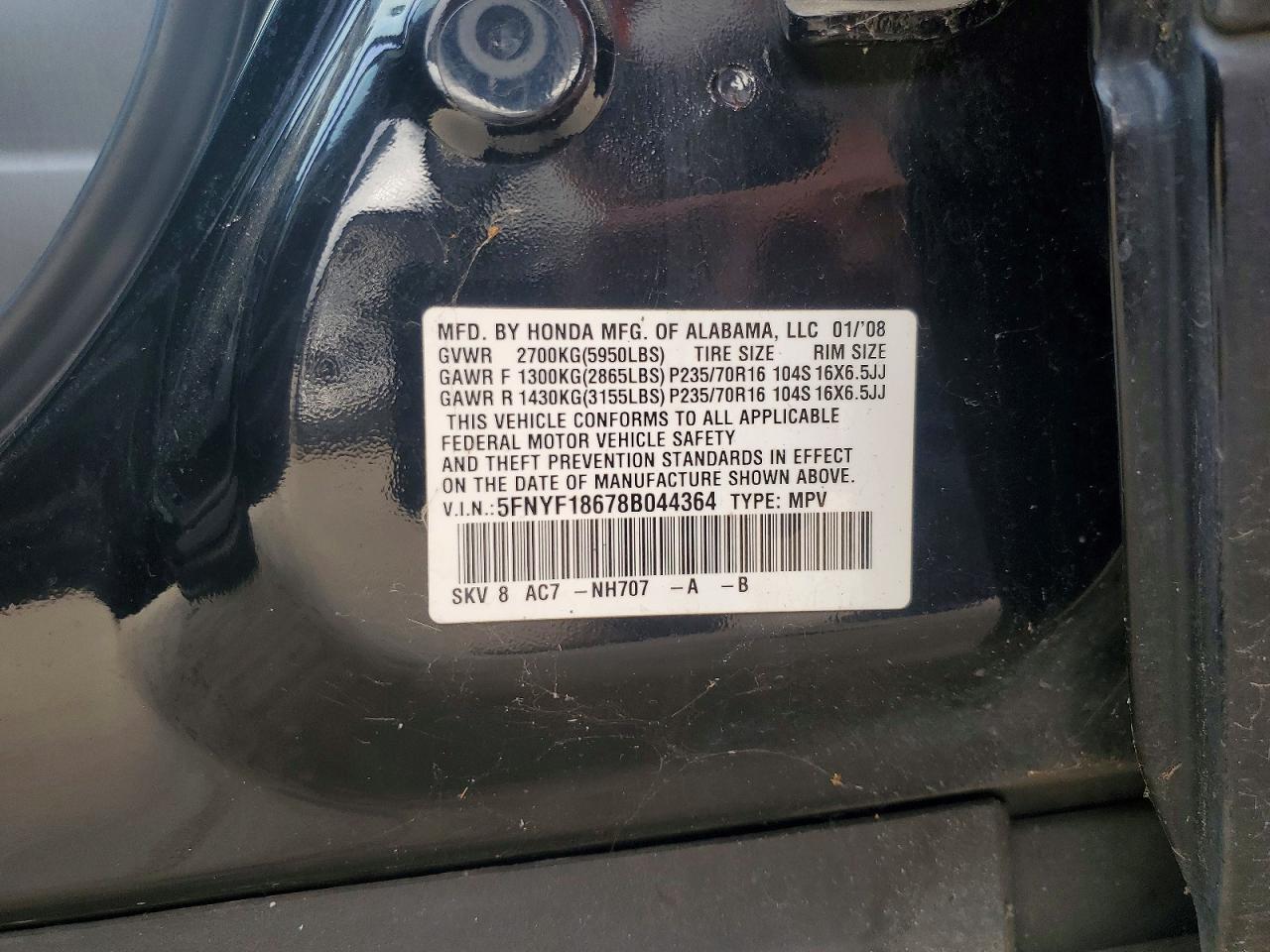 2008 HONDA PILOT