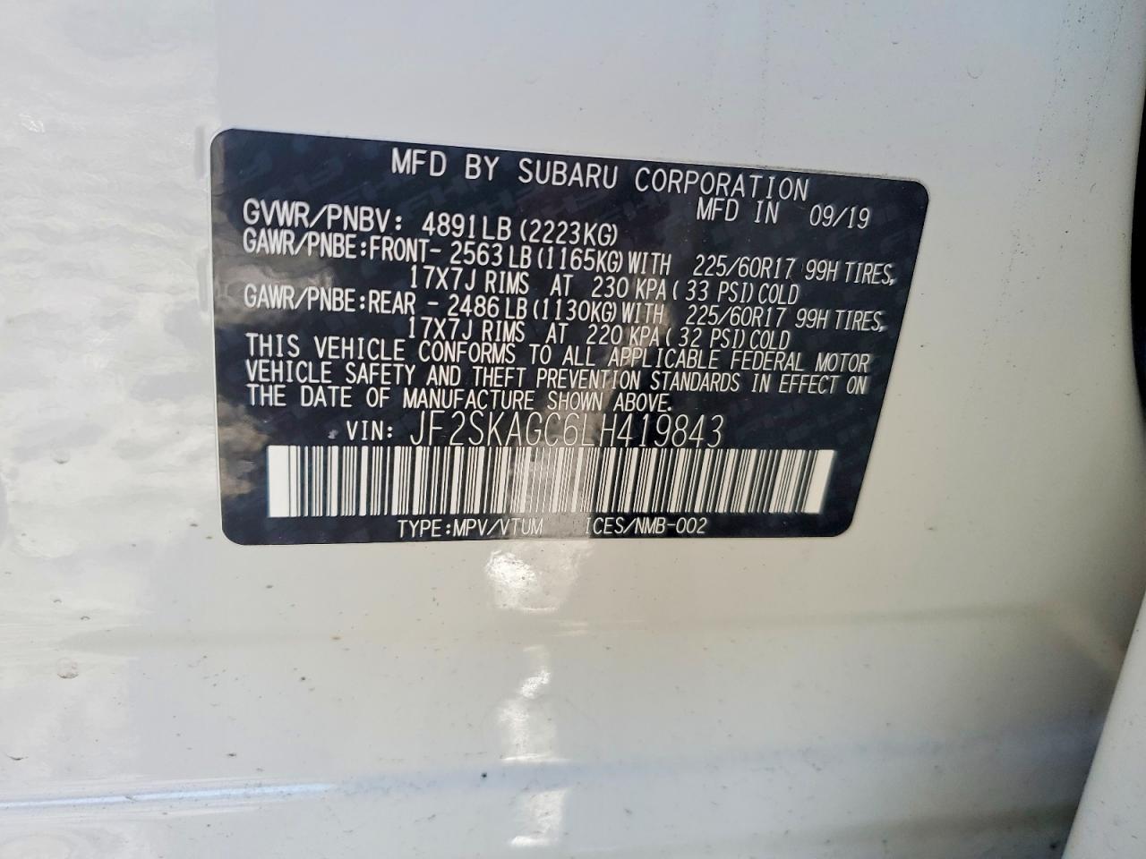 2020 SUBARU FORESTER