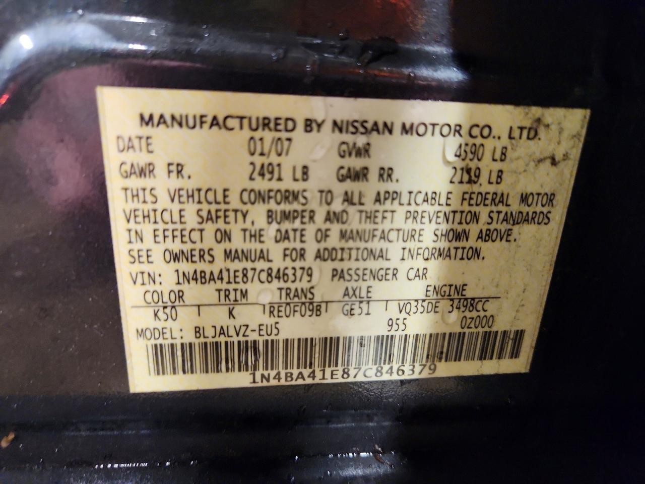 2007 NISSAN Maxima