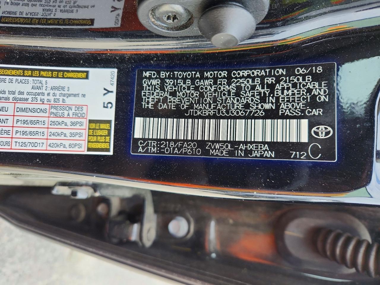 2018 TOYOTA PRIUS