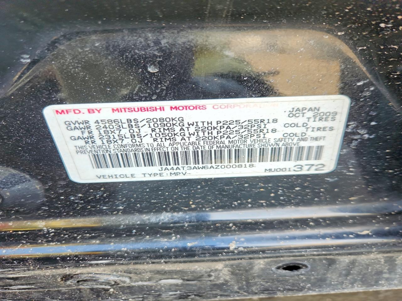2010 MITSUBISHI outlander