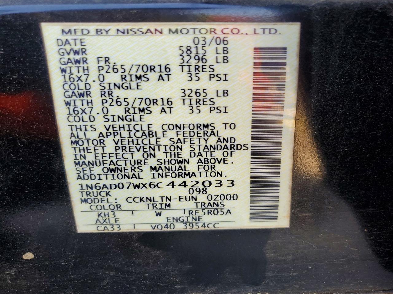2006 NISSAN Frontier
