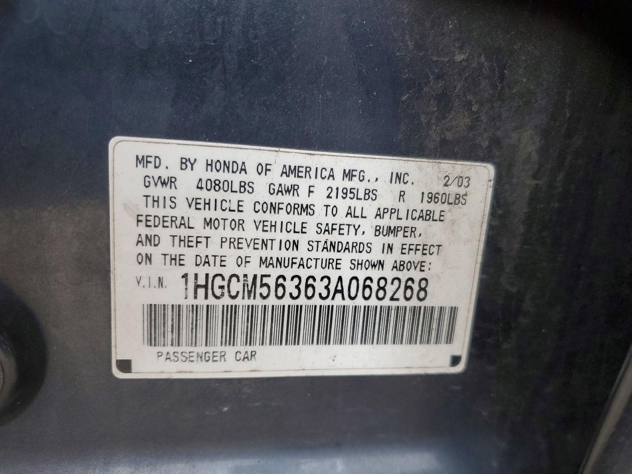 2003 HONDA ACCORD