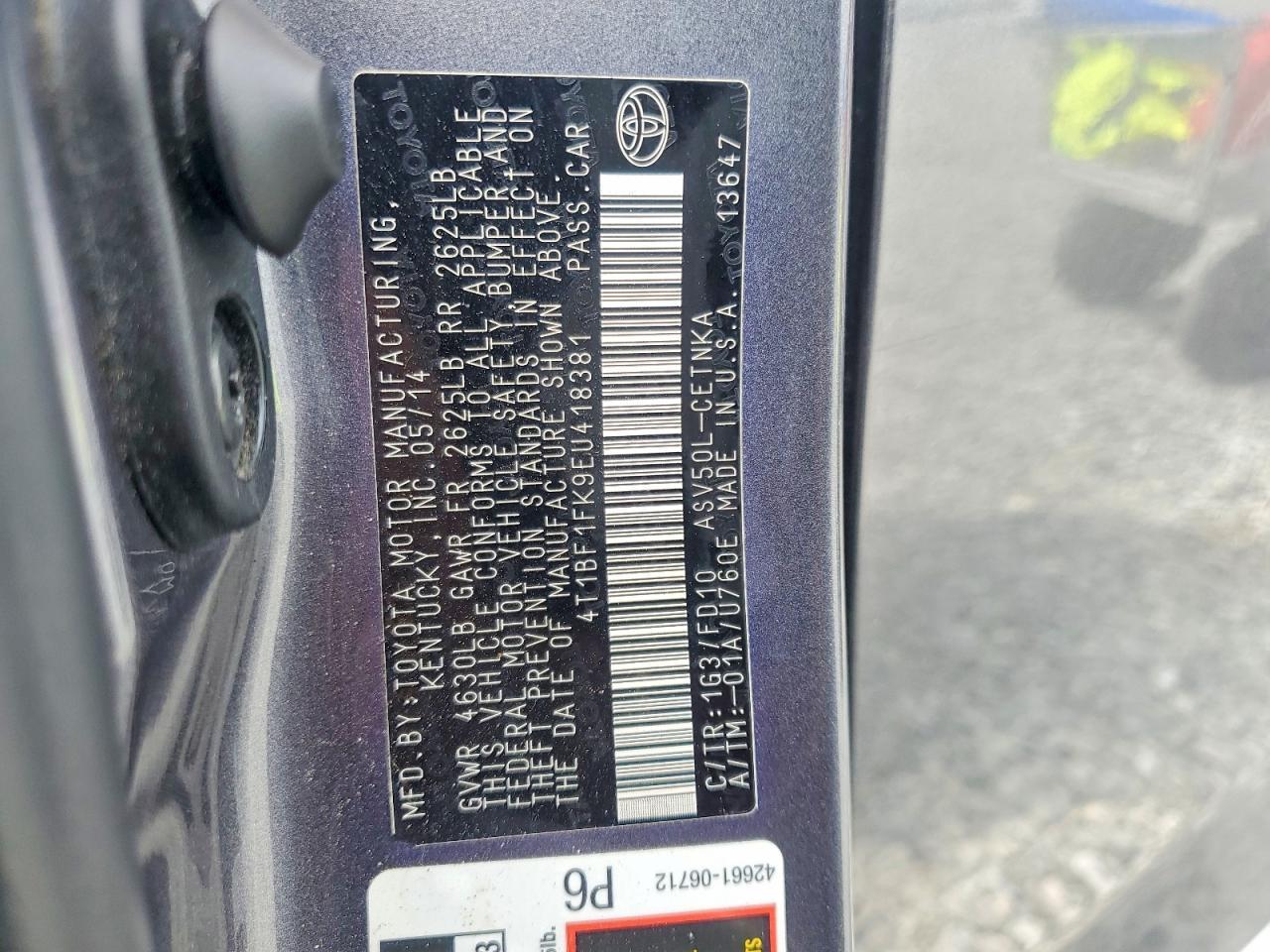 2014 TOYOTA CAMRY
