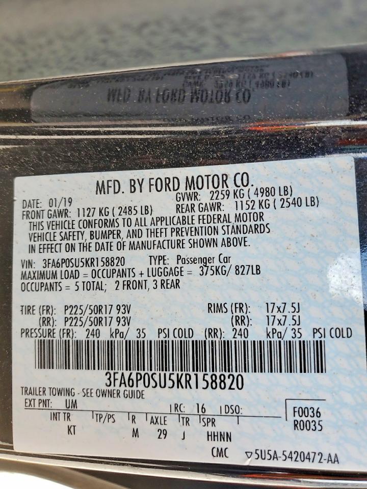 2019 FORD FUSION