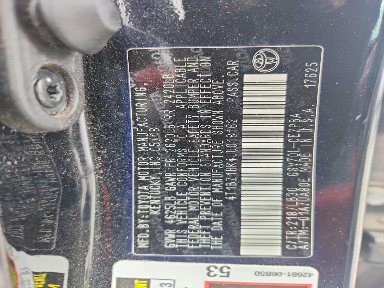 2018 TOYOTA CAMRY