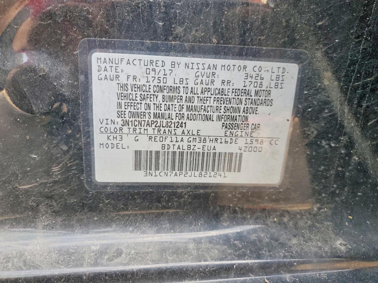 2018 NISSAN VERSA