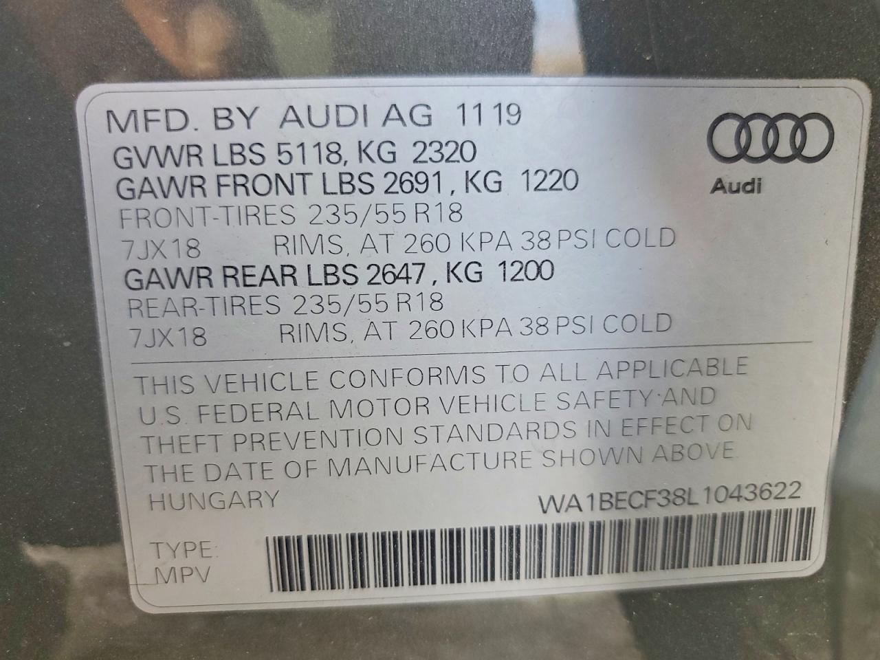 2020 AUDI Q3