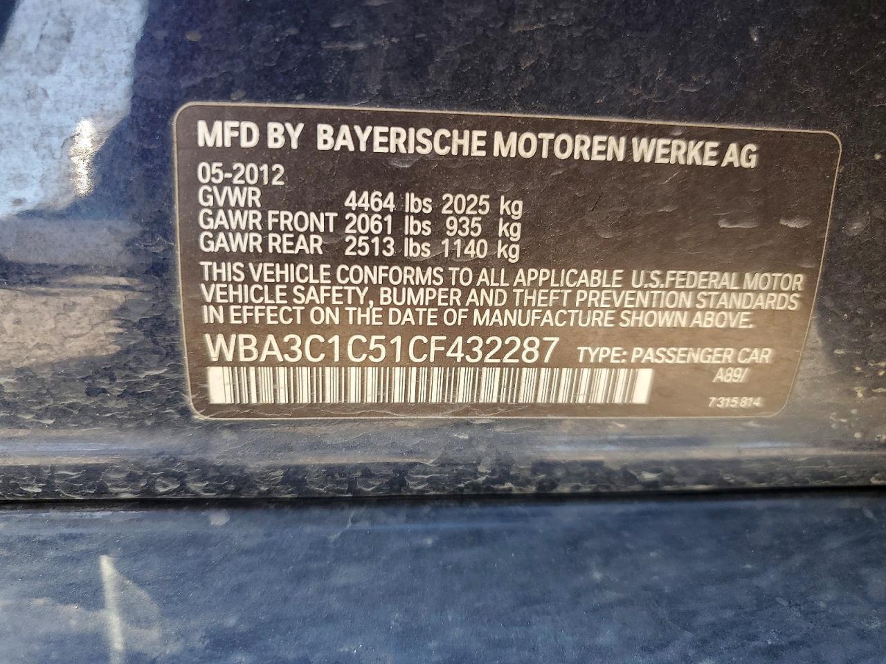 2012 BMW 3 SERIES