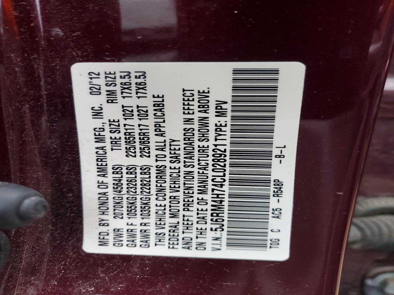 2012 HONDA CR-V