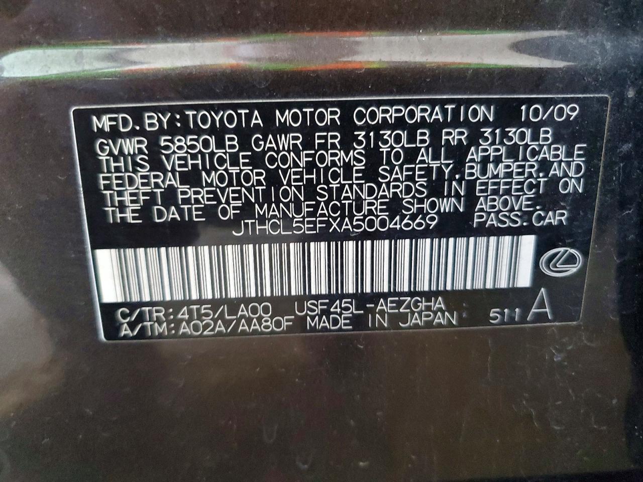 2010 LEXUS LS 460