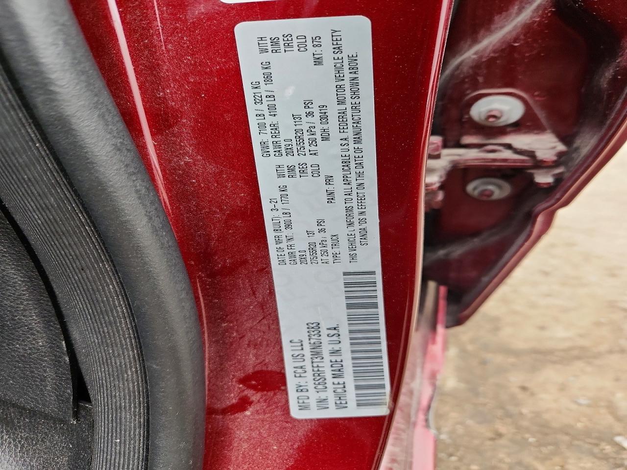 2021 RAM 1500
